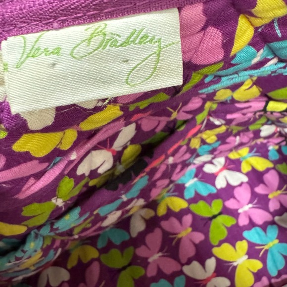 Vera Bradley Butterfly Floral Quilted Crossbody Bag‎ Purple Pink Yellow Blue - Picture 5 of 16